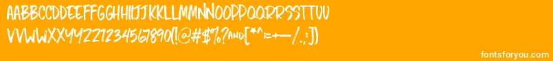 ChopshopRegular-Schriftart – Weiße Schriften auf orangefarbenem Hintergrund