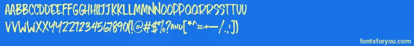 ChopshopRegular Font – Yellow Fonts on Blue Background