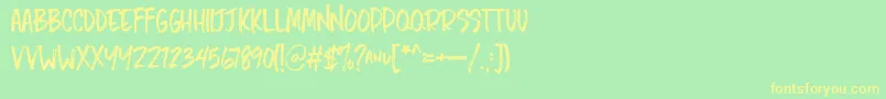 ChopshopRegular Font – Yellow Fonts on Green Background