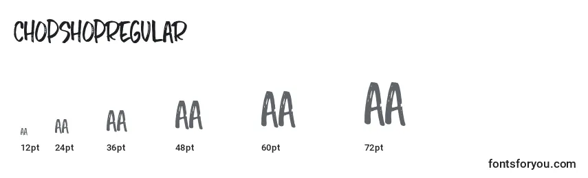 ChopshopRegular Font Sizes