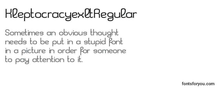 Review of the KleptocracyexltRegular Font