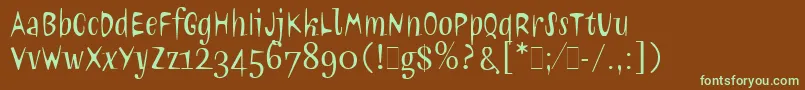 Fonte NeoNeoLetPlain.1.0 – fontes verdes em um fundo marrom