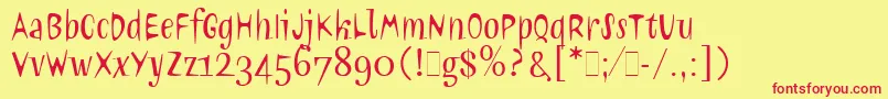 Шрифт NeoNeoLetPlain.1.0 – красные шрифты на жёлтом фоне