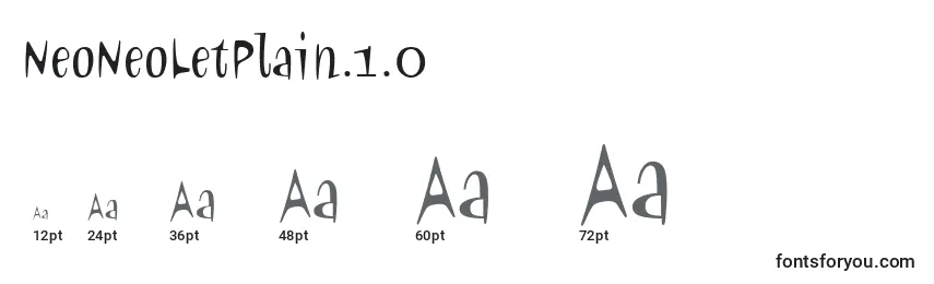 Размеры шрифта NeoNeoLetPlain.1.0
