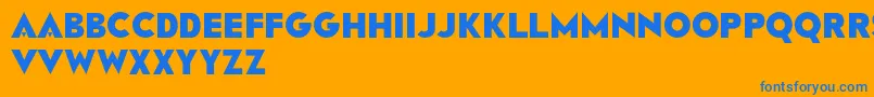 Rainfall Font – Blue Fonts on Orange Background