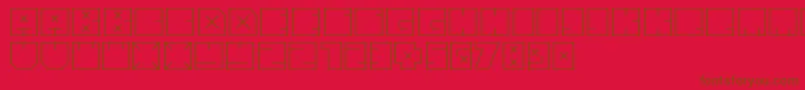 Andrebold-Schriftart – Braune Schriften auf rotem Hintergrund
