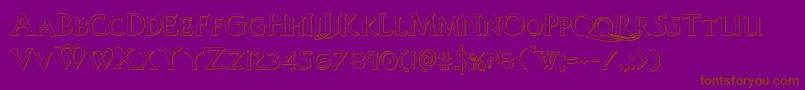 Woodgod3D Font – Brown Fonts on Purple Background