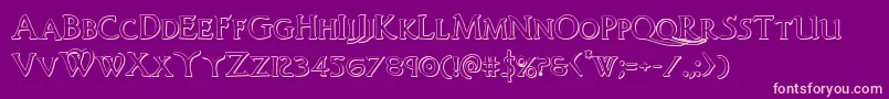 Woodgod3D Font – Pink Fonts on Purple Background