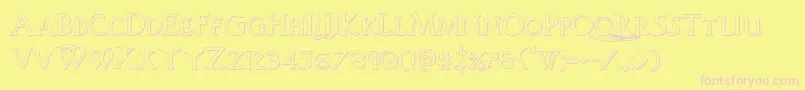 Woodgod3D Font – Pink Fonts on Yellow Background