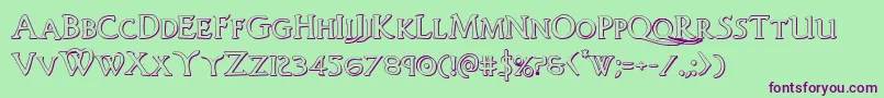 Woodgod3D Font – Purple Fonts on Green Background