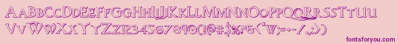 Woodgod3D Font – Purple Fonts on Pink Background