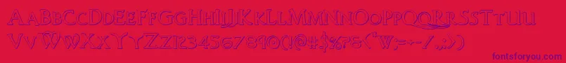 Woodgod3D Font – Purple Fonts on Red Background
