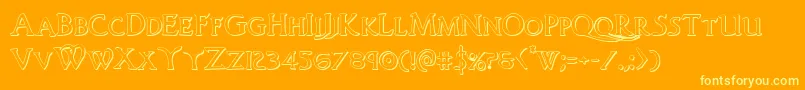 Woodgod3D Font – Yellow Fonts on Orange Background
