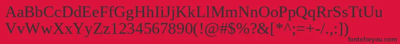 フォントTinosRegular – 赤い背景に黒い文字