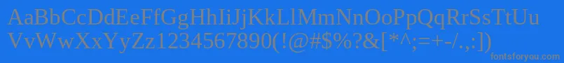 TinosRegular Font – Gray Fonts on Blue Background