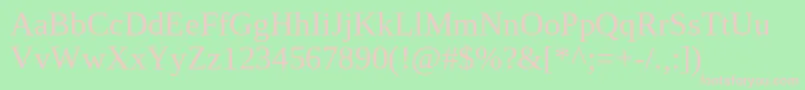 TinosRegular Font – Pink Fonts on Green Background