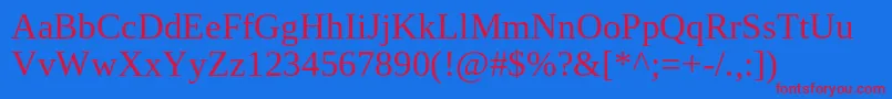 TinosRegular Font – Red Fonts on Blue Background