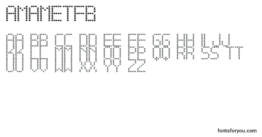 Schriftart AmameTfb – Alphabet, Zahlen, spezielle Symbole