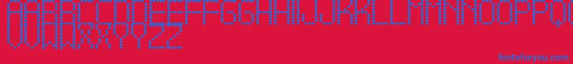 AmameTfb-Schriftart – Blaue Schriften auf rotem Hintergrund