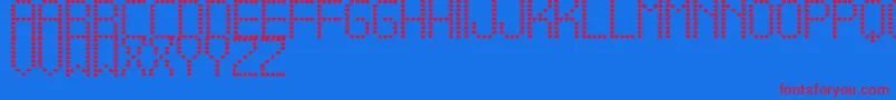 AmameTfb-Schriftart – Rote Schriften auf blauem Hintergrund