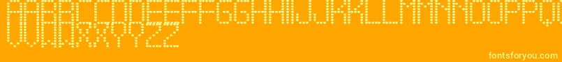 Fonte AmameTfb – fontes amarelas em um fundo laranja