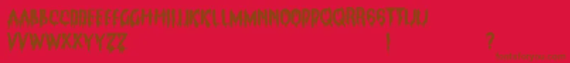 ClarksSummitPanic Font – Brown Fonts on Red Background