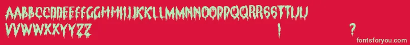 ClarksSummitPanic Font – Green Fonts on Red Background