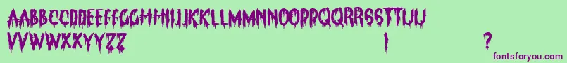 ClarksSummitPanic Font – Purple Fonts on Green Background