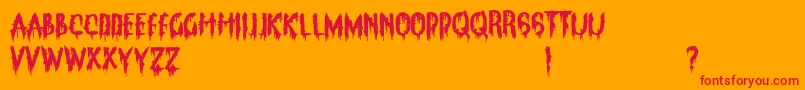 ClarksSummitPanic-Schriftart – Rote Schriften auf orangefarbenem Hintergrund
