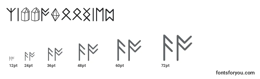 Zillaroonies Font Sizes