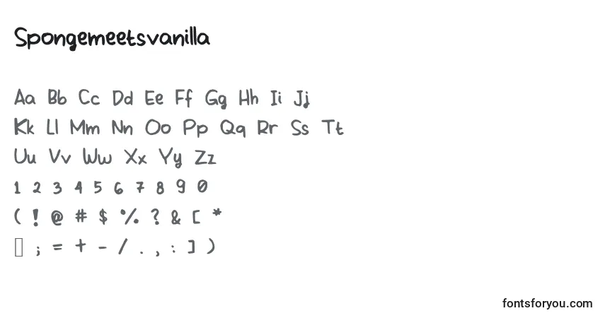 A fonte Spongemeetsvanilla – alfabeto, números, caracteres especiais