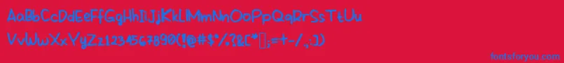 Spongemeetsvanilla Font – Blue Fonts on Red Background