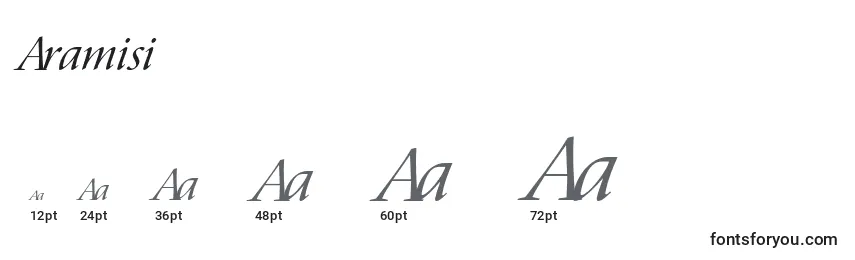 Размеры шрифта Aramisi
