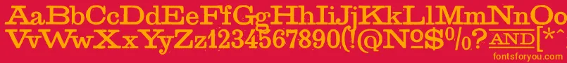 GoldenAgeRegular Font – Orange Fonts on Red Background