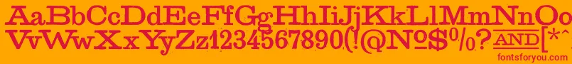 GoldenAgeRegular-Schriftart – Rote Schriften auf orangefarbenem Hintergrund