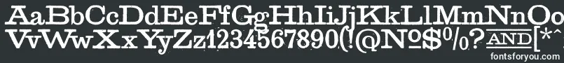 GoldenAgeRegular-fontti – valkoiset fontit mustalla taustalla