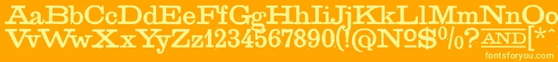 GoldenAgeRegular-Schriftart – Gelbe Schriften auf orangefarbenem Hintergrund