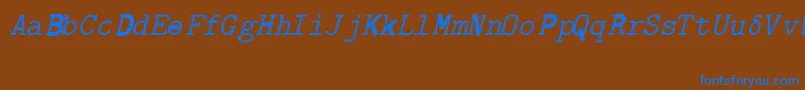 CmTexExtandedRegular Font – Blue Fonts on Brown Background