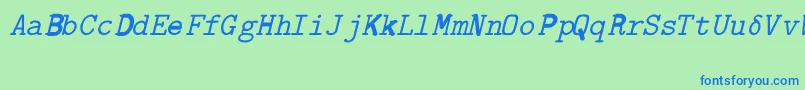 CmTexExtandedRegular Font – Blue Fonts on Green Background