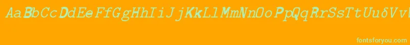 CmTexExtandedRegular-Schriftart – Grüne Schriften auf orangefarbenem Hintergrund