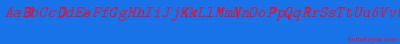 CmTexExtandedRegular Font – Red Fonts on Blue Background