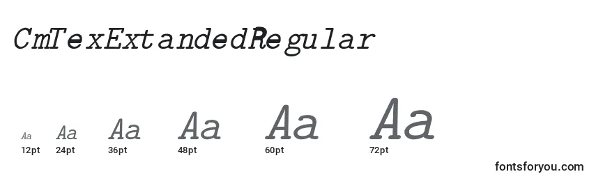 CmTexExtandedRegular Font Sizes