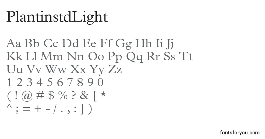 Fuente PlantinstdLight - alfabeto, números, caracteres especiales