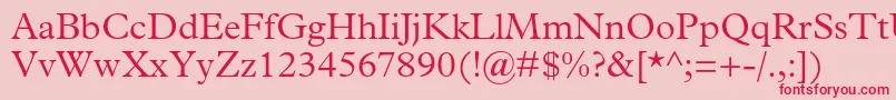 PlantinstdLight Font – Red Fonts on Pink Background