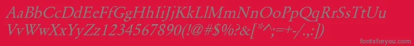 Inez Font – Gray Fonts on Red Background