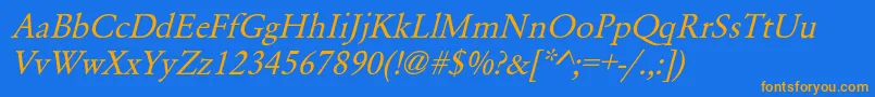 Inez Font – Orange Fonts on Blue Background