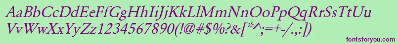 Inez Font – Purple Fonts on Green Background