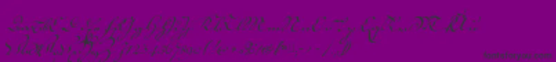 18thctrkurstart-Schriftart – Schwarze Schriften auf violettem Hintergrund