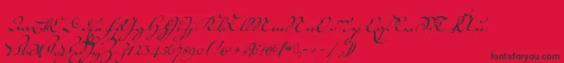 18thctrkurstart Font – Black Fonts on Red Background