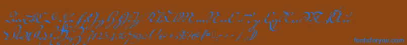 18thctrkurstart Font – Blue Fonts on Brown Background